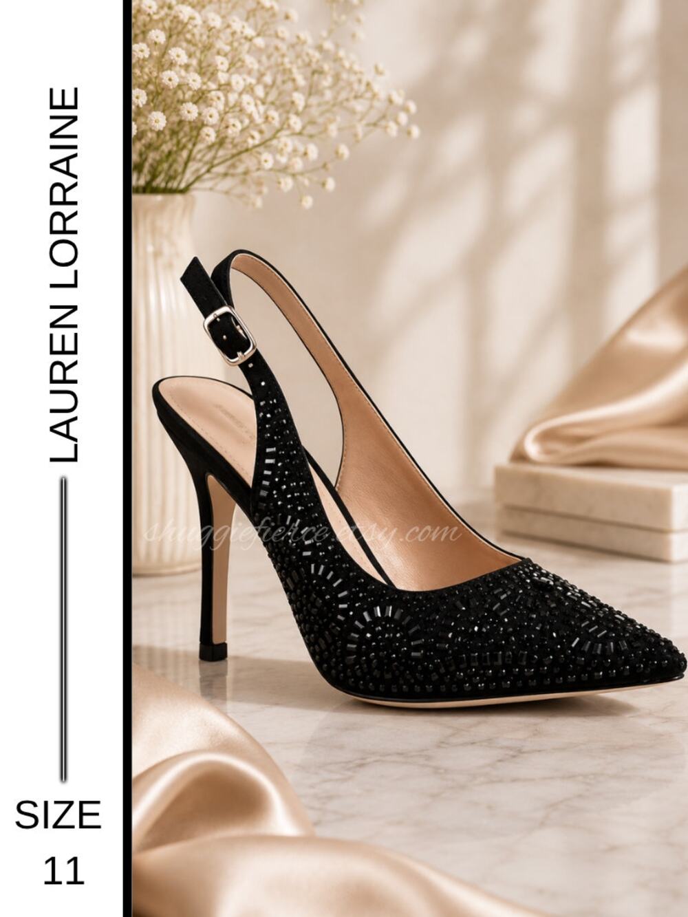 ✨ MSRP: $150 | Lauren Lorraine Rachel Slingback Crystal Pumps Size 11 | NIB ✨